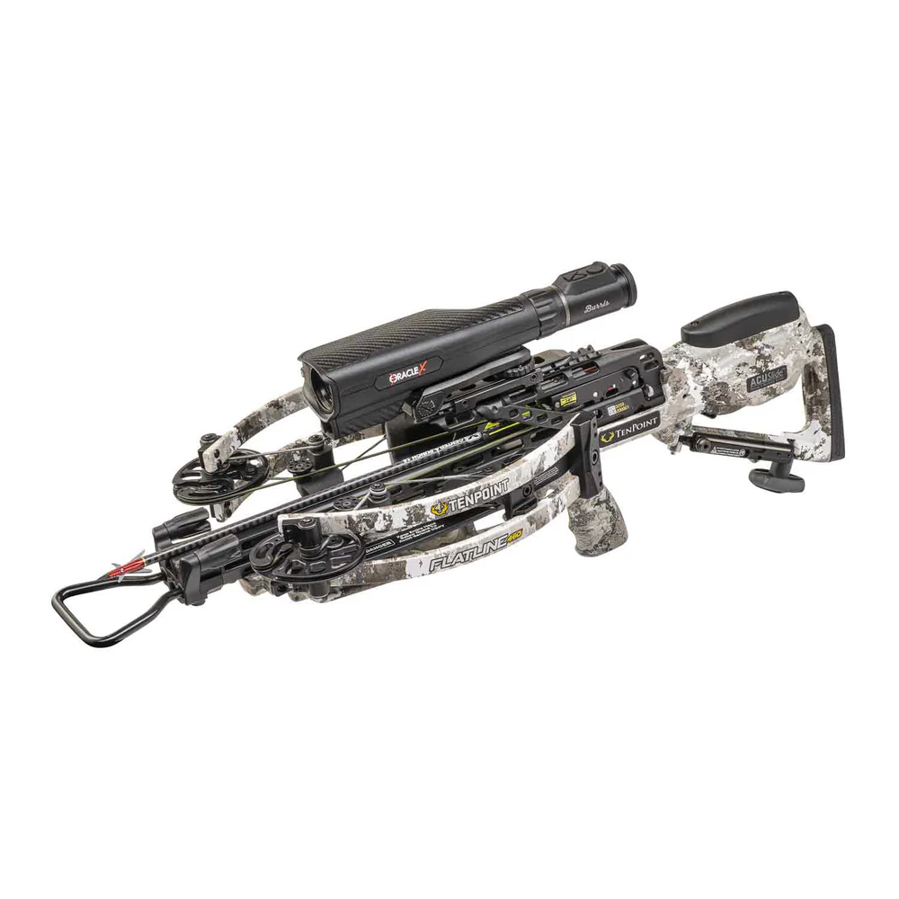 TenPoint Flatline 460 Crossbow, Burris Oracle Scope, 460 FPS crossbow, ultra-compact crossbow, maneuverable crossbow, high-performance hunting, reverse-draw crossbow, ACUslide cocking system, S1 Trigger, MICRO-TRAC barrel, adjustable crossbow stock, EVO-X CenterPunch arrows, Tech Quiver, Sentry Bowhanger, TenPoint crossbow package, best compact crossbow, precision hunting crossbow, Burris Oracle X review, flatline accuracy, silent de-cocking crossbow, rangefinding scope crossbow, crossbow for treestand, crossbow for ground blind, top-tier hunting gear, advanced archery technology, crossbow for sale.