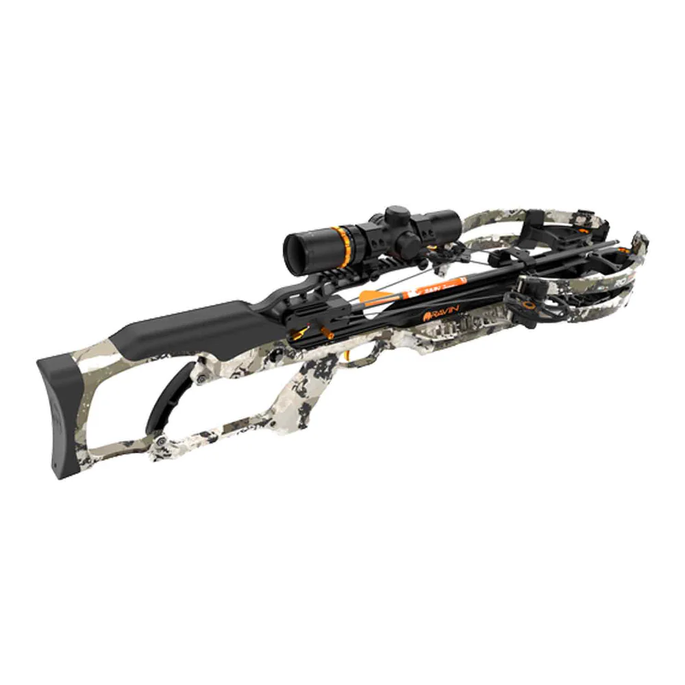 Ravin R10 Crossbow Package, Ravin R10 XK7 Camo, 400 FPS crossbow, compact hunting crossbow, HeliCoil technology, silent cocking crossbow, lightweight crossbow, Ravin crossbow for sale, best compact crossbow, King’s XK7 camo, illuminated scope crossbow, anti-dry fire crossbow, pre-tuned crossbow, ready to hunt crossbow, Ravin arrows included, crossbow with quiver, mobile hunting crossbow, tree stand crossbow, ground blind crossbow, Ravin R10 review, high performance hunting, precise crossbow, crossbow for tight spaces, durable crossbow, 100-yard scope crossbow.