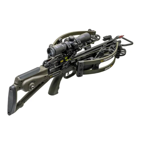 TenPoint Siege 425 Moss Green Crossbow, Siege 425 Package, 425 FPS crossbow, compact hunting crossbow, reverse-draw crossbow, 2024 crossbow, TenPoint crossbow for sale, ACUslide Cocking System, S1 Trigger, Rangemaster 100 Scope, Scope Struts, Sentry Bowhanger, EVO-X 16 Arrows, Moss Green finish, silent operation crossbow, precision accuracy, lightweight crossbow, maneuverable crossbow, tight blind hunting, treestand hunting, downrange performance, long-range shooting, modern bowhunting, deer hunting, big game hunting, where to buy TenPoint Siege 425, TenPoint Siege 425 price, best stores to buy TenPoint, where to buy crossbow online, Siege 425 Moss Green cost.