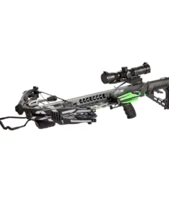 Axe AX400 Crossbow Kit, high performance crossbow, value crossbow 2024, 400 FPS crossbow, accurate crossbow, versatile crossbow, lightweight crossbow, compact crossbow, ambidextrous crossbow, Anti-Dry Fire crossbow, multi-position buttstock, adjustable foregrip, extruded aluminum rail, 200 lb limbs, 4x multi-reticle scope, dual string suppressors, limb dampeners, quiet crossbow, smooth shooting crossbow, quiver mounting system, rope cocking device, Quiet Crank system, quick-detach quiver, Carbon Express PileDriver380, crossbow for hunting, best crossbow value, affordable crossbow, beginner crossbow, advanced crossbow.