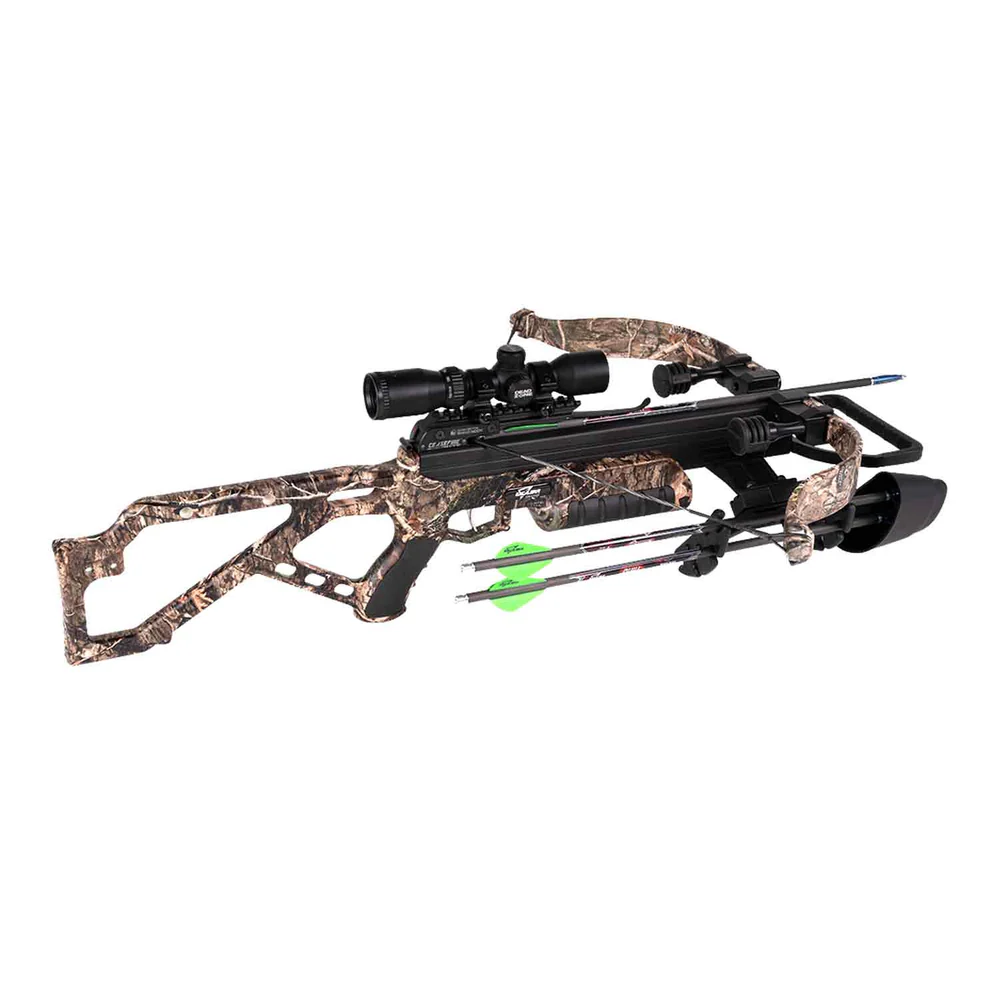 Excalibur Mag Max Crossbow, Mag Max Package, Mossy Oak Country DNA camo, 350 FPS crossbow, legendary durability, rugged reliability, precise shots, compact crossbow, safe crossbow, high-output limbs, CeaseFire Technology, premium trigger, R.E.D.S. suppressors, stealthy hunting, Dead Zone scope, 4-arrow quiver, Quill arrows, 100-grain field points, rope cocking aid, limited lifetime warranty, dependable crossbow, trusted performance, hunting potential, tough hunting environments, peak power, consistent accuracy, great value crossbow, best stores to buy Excalibur, where to buy crossbow online, Excalibur Mag Max price, Mag Max cost.