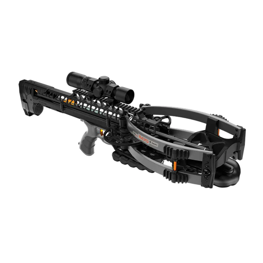 Ravin R470 Crossbow, R470 Crossbow Package, 470 FPS crossbow, fastest crossbow, speed crossbow, next-level accuracy, top-tier durability, HexCoil Cam System, 360 degree rotation cams, optimal power transfer, downrange precision, lightweight crossbow, compact crossbow, 27 inch long crossbow, 8.5 lbs crossbow, maneuverable hunting, tree stand hunting, blind hunting, stalking terrain, smooth silent cocking system, stealth crossbow, tactical advantage, rugged aluminum construction, polymer construction, durable platform, full length Picatinny rail, crossbow accessories, 100 yard illuminated scope, clear target acquisition, ambidextrous design, precision engineering, ultimate hunting machine, advanced archer, Ravin R500 Series Arrows, field points, removable draw handle, quiver with mounting bracket, where to buy Ravin R470, Ravin R470 price, best stores to buy Ravin, buy crossbow online, R470 cost.