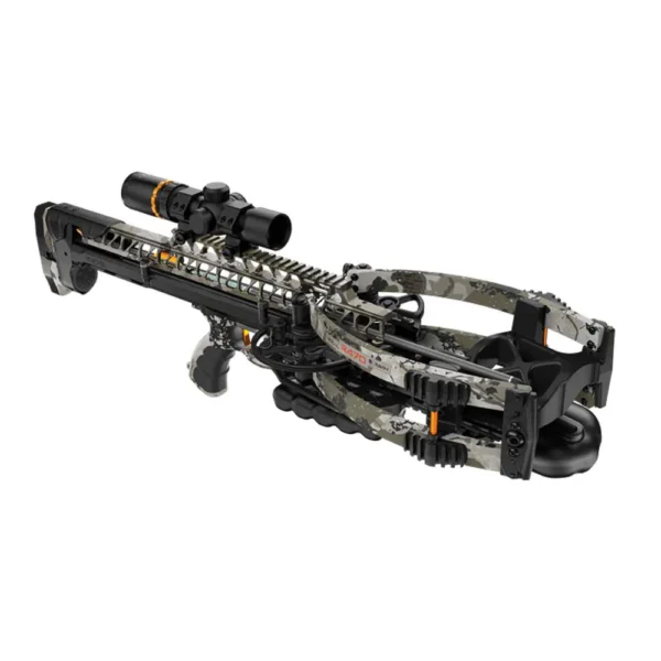 Ravin R470 XK7 Crossbow, R470 XK7 Package, 470 FPS crossbow, fastest crossbow, elite hunting, surgical accuracy, rugged dependability, compact crossbow, HexCoil Cam System, 360 degree cam rotation, maximum energy transfer, pinpoint precision, lightweight powerful crossbow, 8.5 lbs crossbow, 27 inch length crossbow, tree stand hunting, blind hunting, silent cocking crossbow, built-in safety system, full length Picatinny rail, 100 yard illuminated scope, whitetail hunting, elk hunting, boar hunting, shot counts, aluminum construction crossbow, polymer construction crossbow, Kings XK7 Camo finish, blends into wild, dedication to innovation, rifle like accuracy, Ravin .003 R500 Series Arrows, 400 grains, removable draw handle, quiver with mounting bracket, ambidextrous design, top-tier hunting gear, where to buy Ravin R470 XK7, Ravin R470 XK7 price, best stores to buy Ravin, buy crossbow online, R470 XK7 cost.