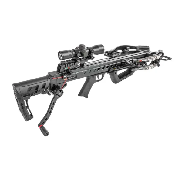 Killer Instinct Fatal-X Crossbow, Fatal-X Package, Fatal-X RDC, precision power crossbow, slim silent design, accuracy speed stealth, rugged adaptable platform, devastating performance, compact adjustable frame, lightning-fast 405 FPS, silent operation, ease of use, hunting scenario, revolutionary X CAM system, synchronized efficiency, 50% let-off, easier smoother cocking, traditional setups, ultra-narrow 6.25 inch axle-to-axle, tree stands hunting, blinds hunting, dense backcountry brush, superior maneuverability, integrated RDC, Rapid Draw Crank, reduces draw effort, cock quickly quietly confidently, minimal movement, critical for surprise shot opportunities, tactical advantage, comfort customization, multi-position adjustable buttstock, tailored fit, improving balance, shooting control, withstand harsh environments, Limited Lifetime Warranty, non-wearable parts, life of crossbow, long-term reliability, crisp 3.5 lb trigger pull, consistent shot releases, 13.5 inch power stroke, powerful impacts, LUMIX 4x32 IR-E Scope, pinpoint accuracy low light, Sled Rope Cocker, 20 inch HYPR Bolts, 390 grains, Field Tips, Quiver bolt storage, Rail Lube Stick, proper maintenance, fast lethal performance, silent slim profile, top-tier hunting companion, perfect combination, speed stealth comfort, where to buy Killer Instinct Fatal-X, Fatal-X price, best stores to buy Killer Instinct, buy crossbow online, Fatal-X cost.